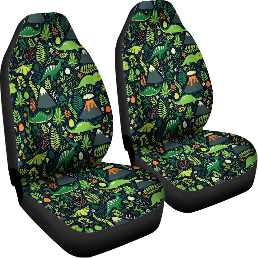 Cute Dinosaur And Floral Pattern Print Universal Fit Car Seat Covers