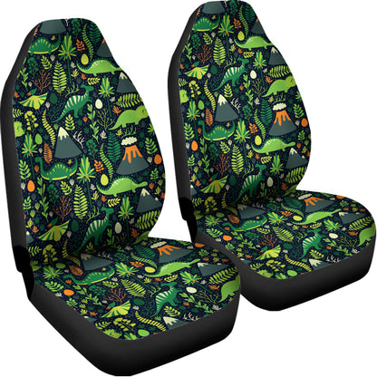 Cute Dinosaur And Floral Pattern Print Universal Fit Car Seat Covers