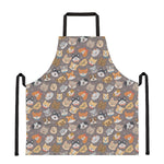 Cute Dog Emoji Pattern Print Apron