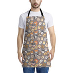 Cute Dog Emoji Pattern Print Apron