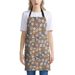 Cute Dog Emoji Pattern Print Apron