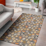 Cute Dog Emoji Pattern Print Area Rug