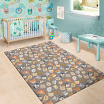 Cute Dog Emoji Pattern Print Area Rug