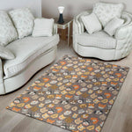 Cute Dog Emoji Pattern Print Area Rug