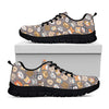 Cute Dog Emoji Pattern Print Black Sneakers