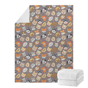 Cute Dog Emoji Pattern Print Blanket