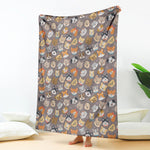 Cute Dog Emoji Pattern Print Blanket