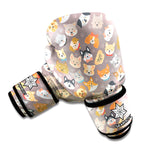 Cute Dog Emoji Pattern Print Boxing Gloves