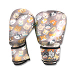 Cute Dog Emoji Pattern Print Boxing Gloves