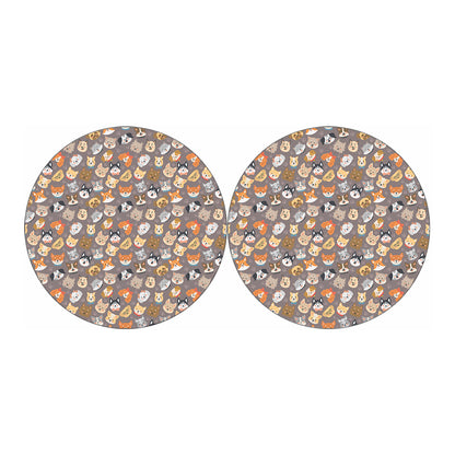Cute Dog Emoji Pattern Print Car Coasters