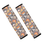 Cute Dog Emoji Pattern Print Car Seat Belt Covers