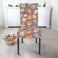 Cute Dog Emoji Pattern Print Dining Chair Slipcover