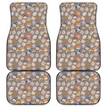 Cute Dog Emoji Pattern Print Front and Back Car Floor Mats