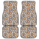 Cute Dog Emoji Pattern Print Front and Back Car Floor Mats