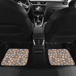 Cute Dog Emoji Pattern Print Front and Back Car Floor Mats