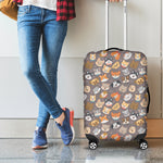 Cute Dog Emoji Pattern Print Luggage Cover