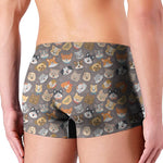 Cute Dog Emoji Pattern Print Men's Boxer Briefs