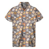 Cute Dog Emoji Pattern Print Men's Short Sleeve Shirt