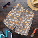 Cute Dog Emoji Pattern Print Men's Shorts