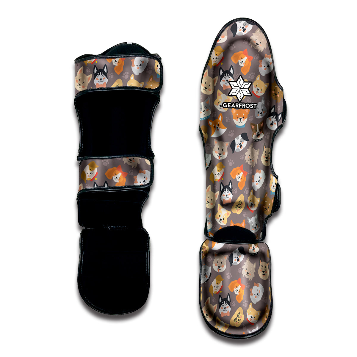 Cute Dog Emoji Pattern Print Muay Thai Shin Guard