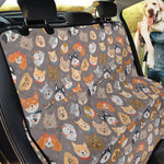 Cute Dog Emoji Pattern Print Pet Car Back Seat Cover