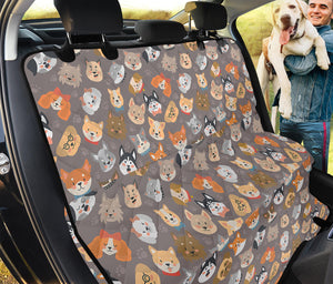 Cute Dog Emoji Pattern Print Pet Car Back Seat Cover