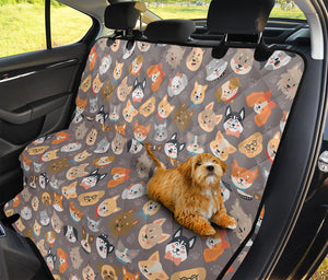 Cute Dog Emoji Pattern Print Pet Car Back Seat Cover