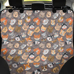 Cute Dog Emoji Pattern Print Pet Car Back Seat Cover