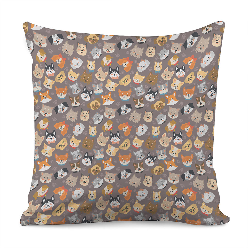 Cute Dog Emoji Pattern Print Pillow Cover