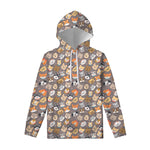 Cute Dog Emoji Pattern Print Pullover Hoodie