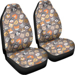 Cute Dog Emoji Pattern Print Universal Fit Car Seat Covers