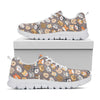 Cute Dog Emoji Pattern Print White Sneakers