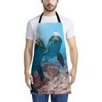 Cute Dolphins In The Ocean Print Apron