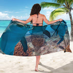 Cute Dolphins In The Ocean Print Beach Sarong Wrap