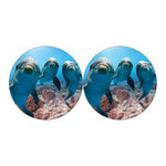 Cute Dolphins In The Ocean Print Car Coasters
