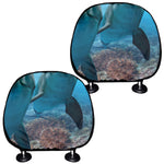 Cute Dolphins In The Ocean Print Car Headrest Covers