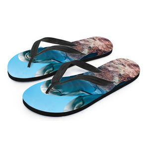 Cute Dolphins In The Ocean Print Flip Flops