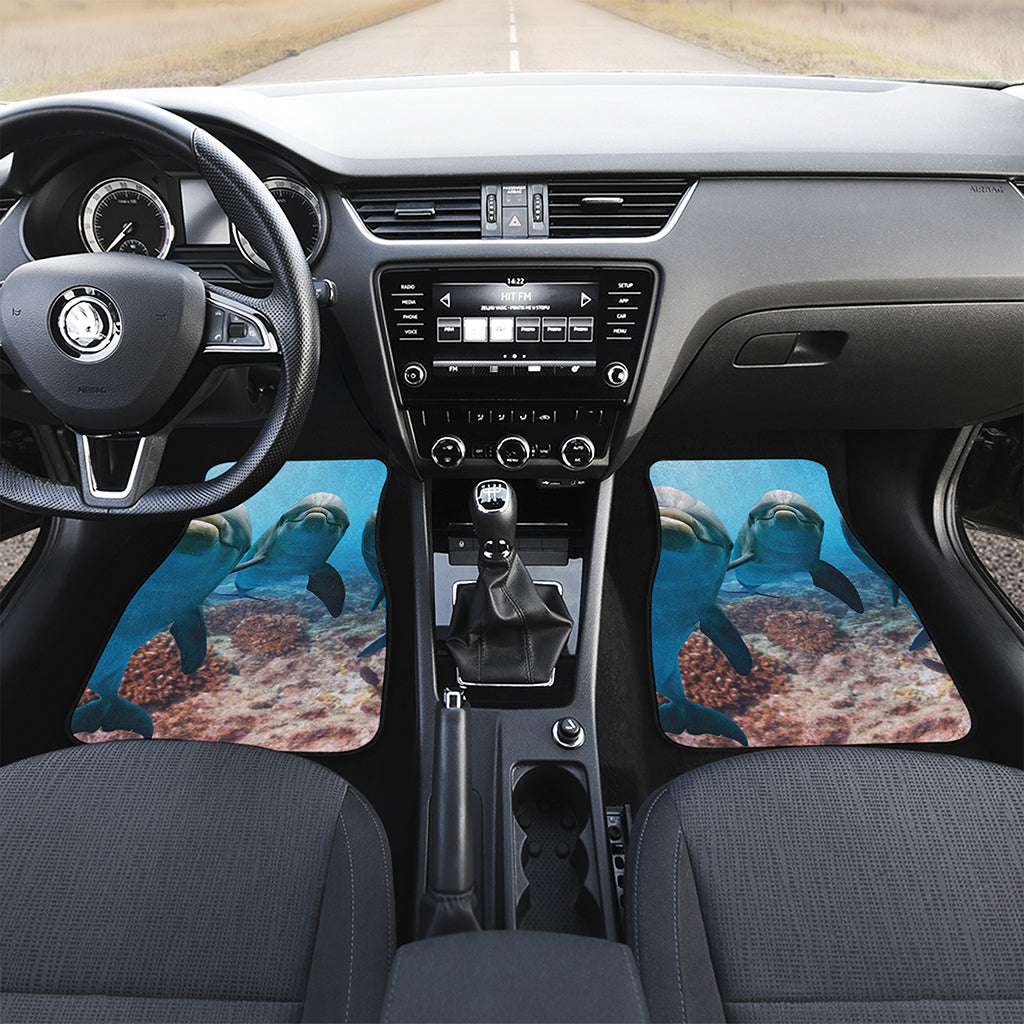 Cute Dolphins In The Ocean Print Front Car Floor Mats