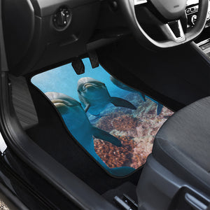 Cute Dolphins In The Ocean Print Front Car Floor Mats