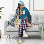 Cute Dolphins In The Ocean Print Hooded Blanket