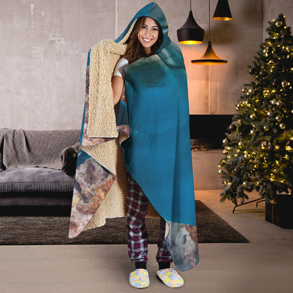 Cute Dolphins In The Ocean Print Hooded Blanket