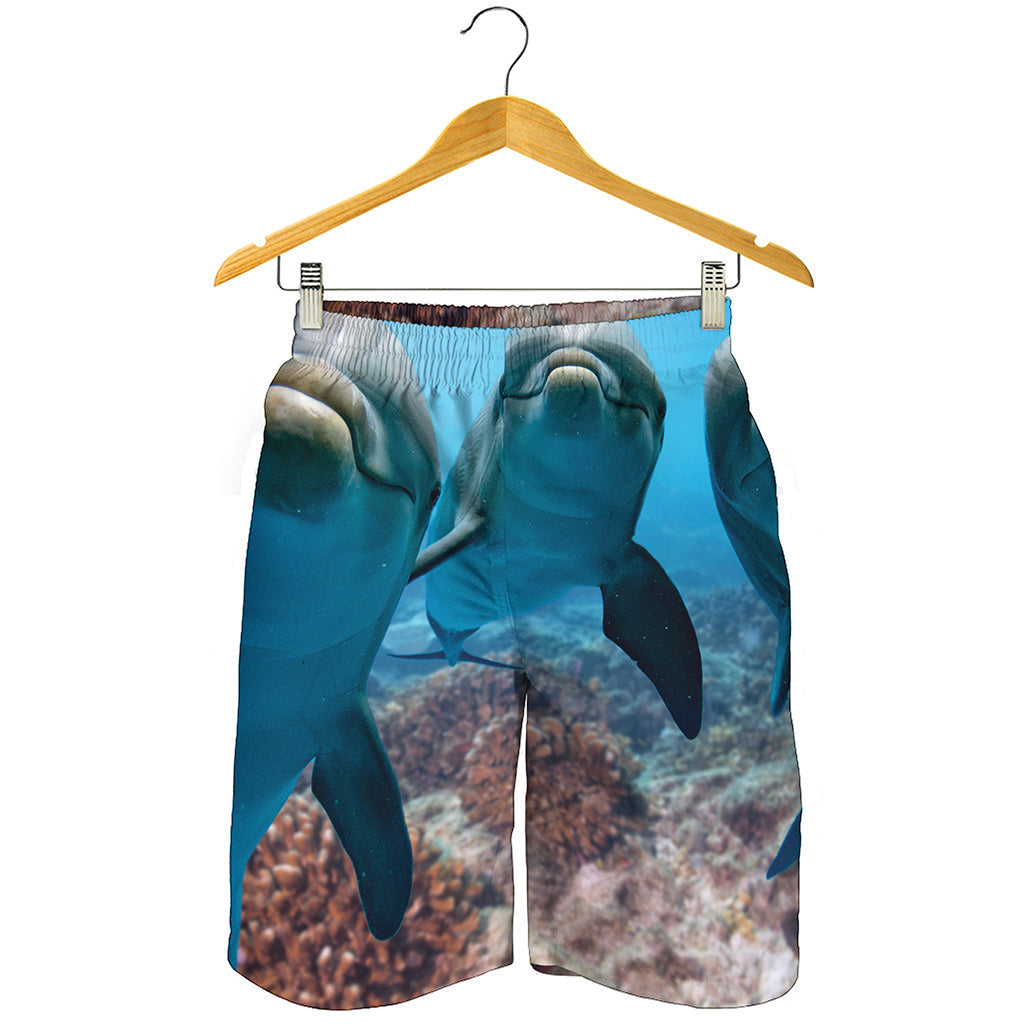 Cute Dolphins In The Ocean Print Men's Shorts