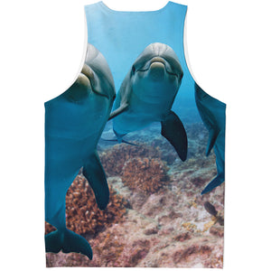 Cute Dolphins In The Ocean Print Men's Tank Top