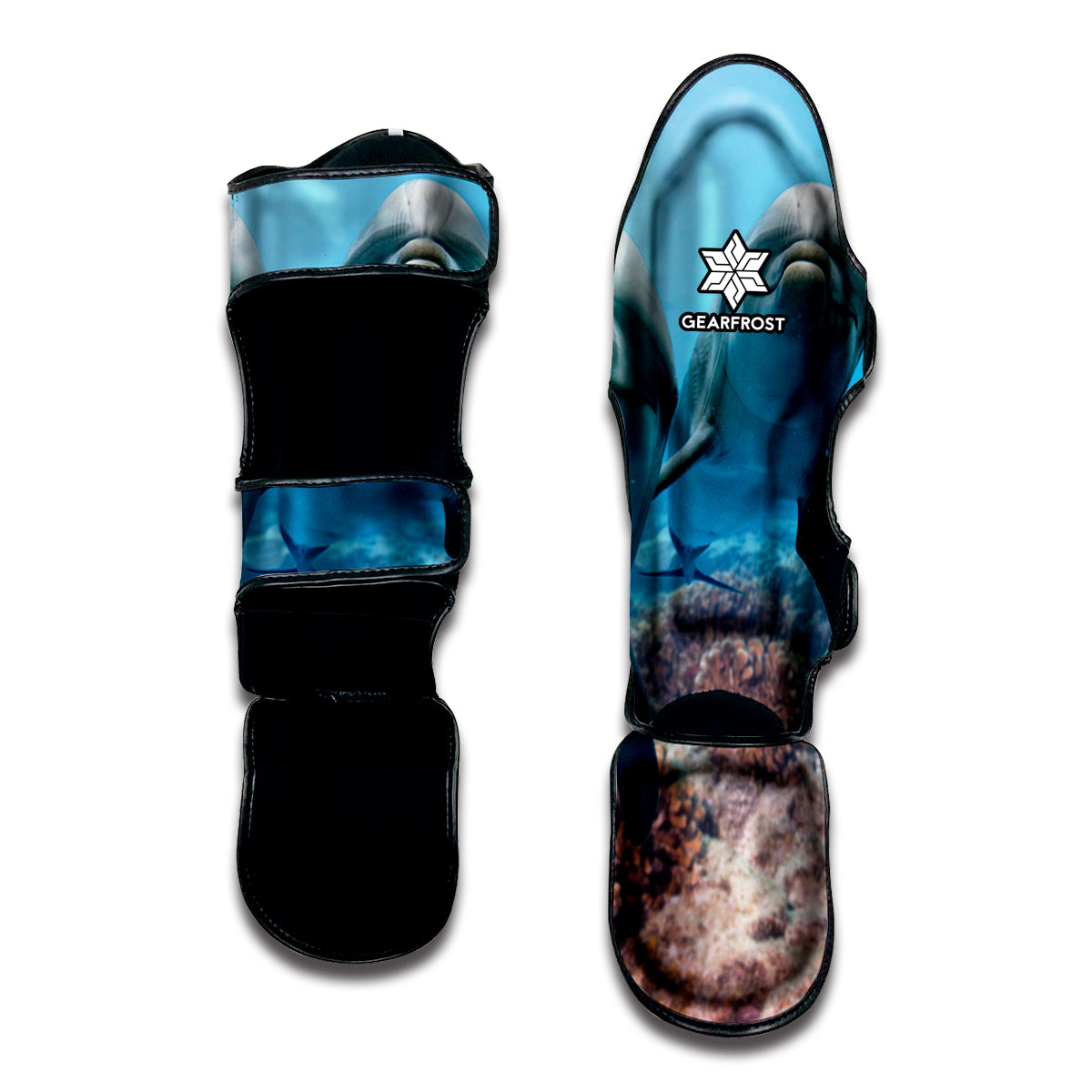 Cute Dolphins In The Ocean Print Muay Thai Shin Guard