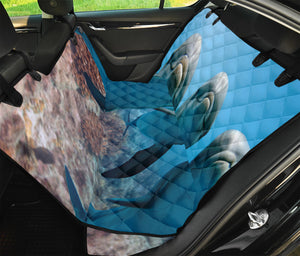 Cute Dolphins In The Ocean Print Pet Car Back Seat Cover