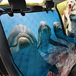 Cute Dolphins In The Ocean Print Pet Car Back Seat Cover