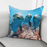 Cute Dolphins In The Ocean Print Pillow Cover