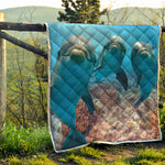 Cute Dolphins In The Ocean Print Quilt