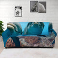 Cute Dolphins In The Ocean Print Sofa Cover