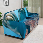 Cute Dolphins In The Ocean Print Sofa Cover